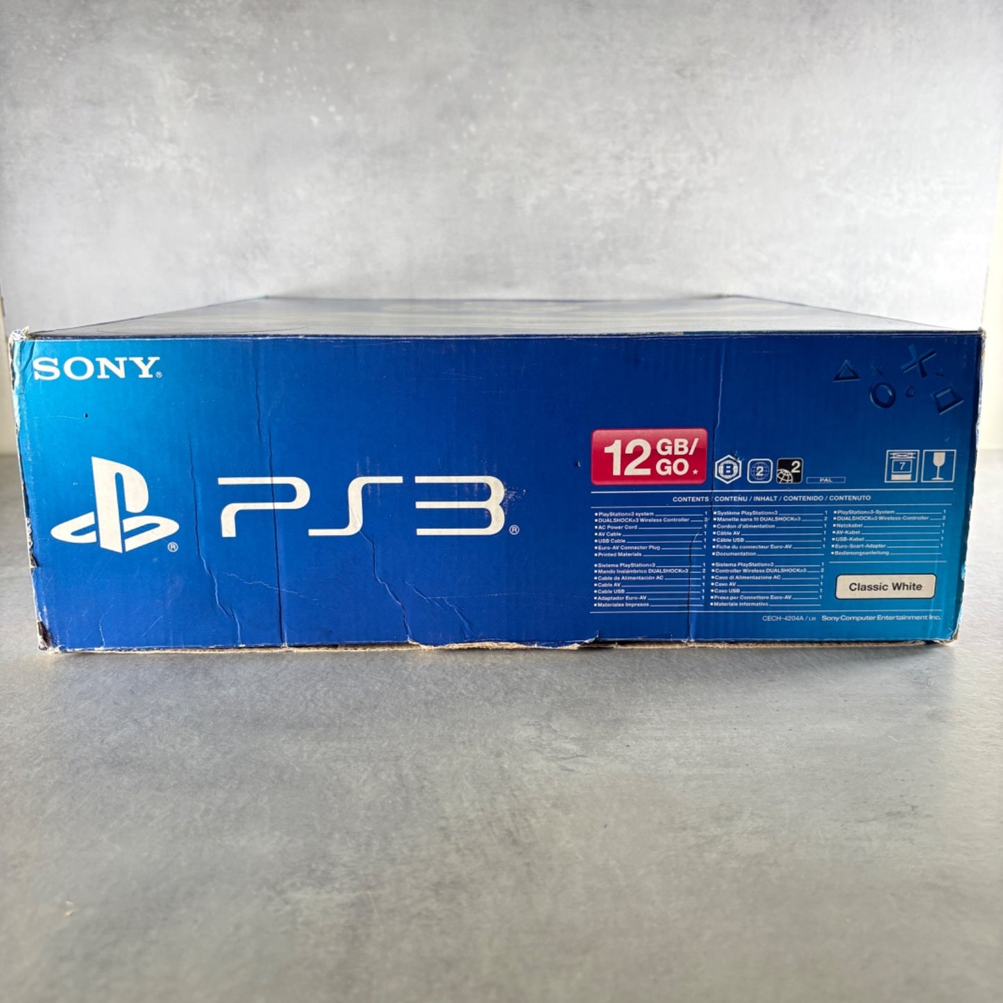 CONSOLE PLAYSTATION 3 SUPER SLIM PS3 Bianco 12GB COMPLETA + Scatola e Controller