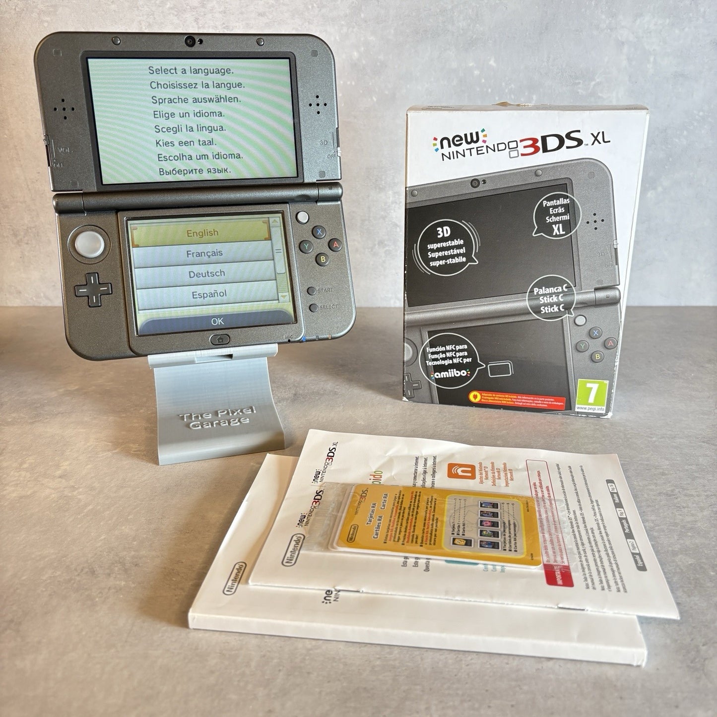 NEW NINTENDO 3DS XL CONSOLE Nero Con Scatola + Caricatore