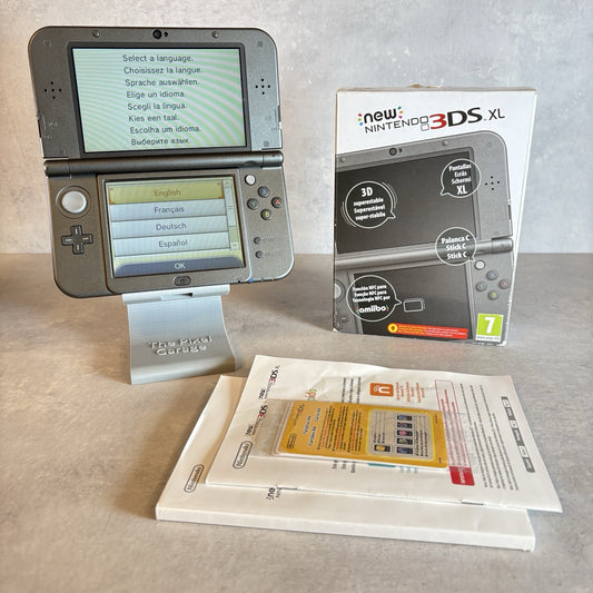 NEW NINTENDO 3DS XL CONSOLE Nero Con Scatola + Caricatore