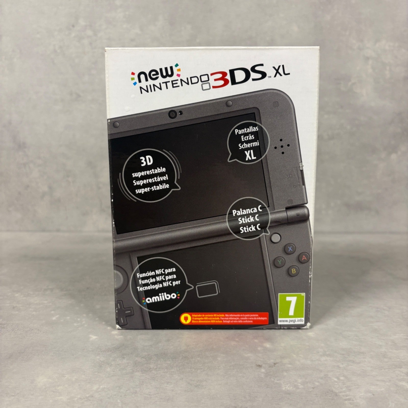 NEW NINTENDO 3DS XL CONSOLE Nero Con Scatola + Caricatore