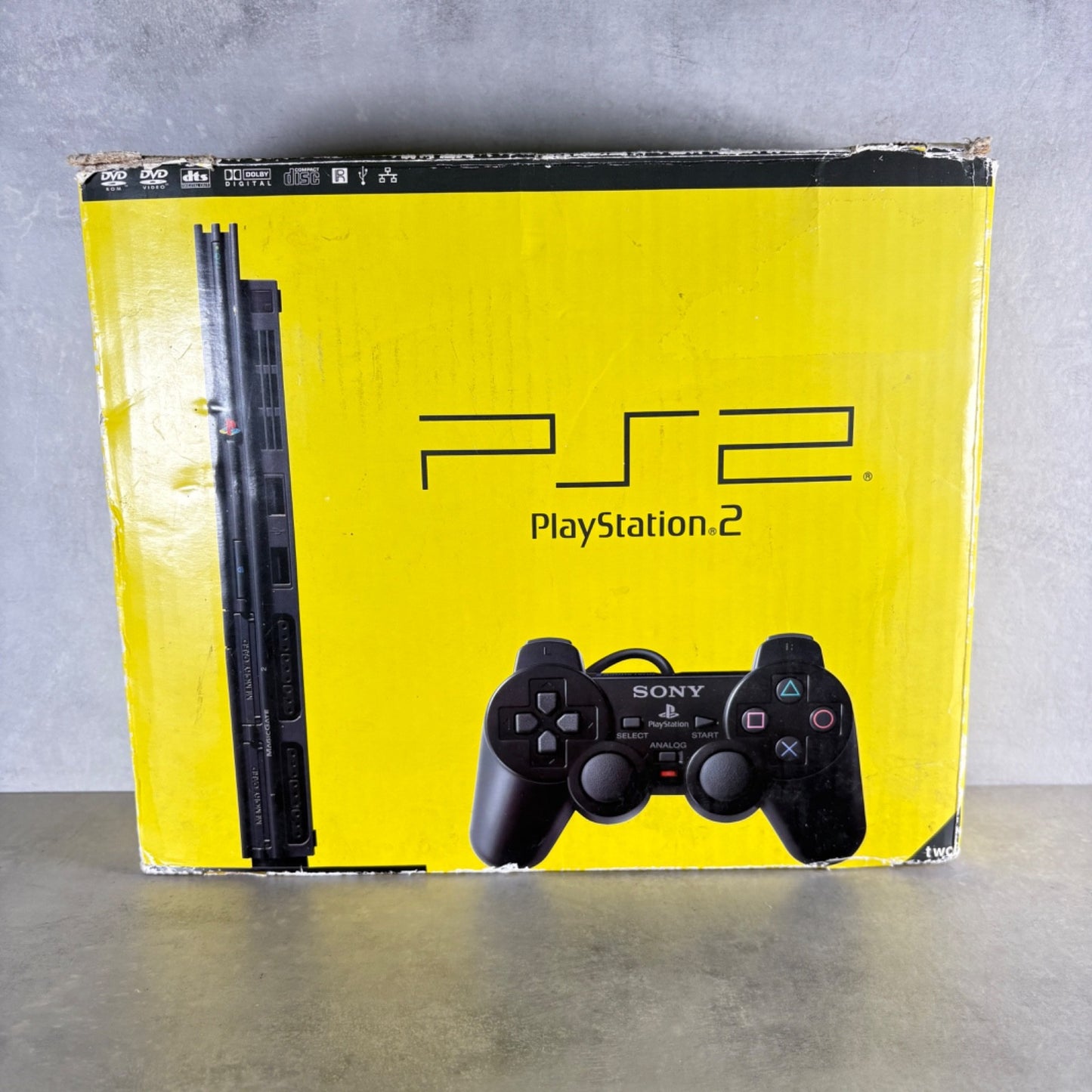 CONSOLE PS2 SLIM PLAYSTATION 2 SONY PAL con SCATOLA + CAVI e CONTROLLER