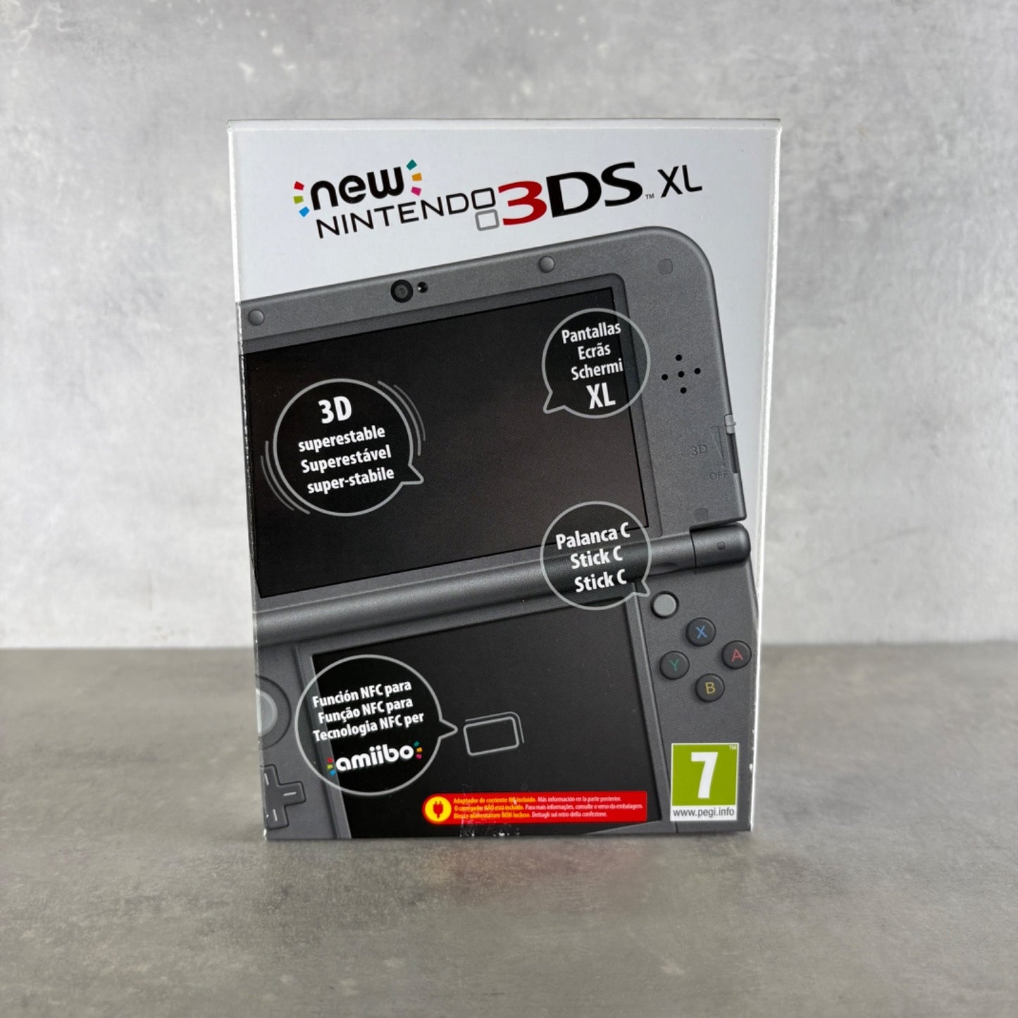 NEW NINTENDO 3DS XL CONSOLE Nero Con Scatola + Caricatore