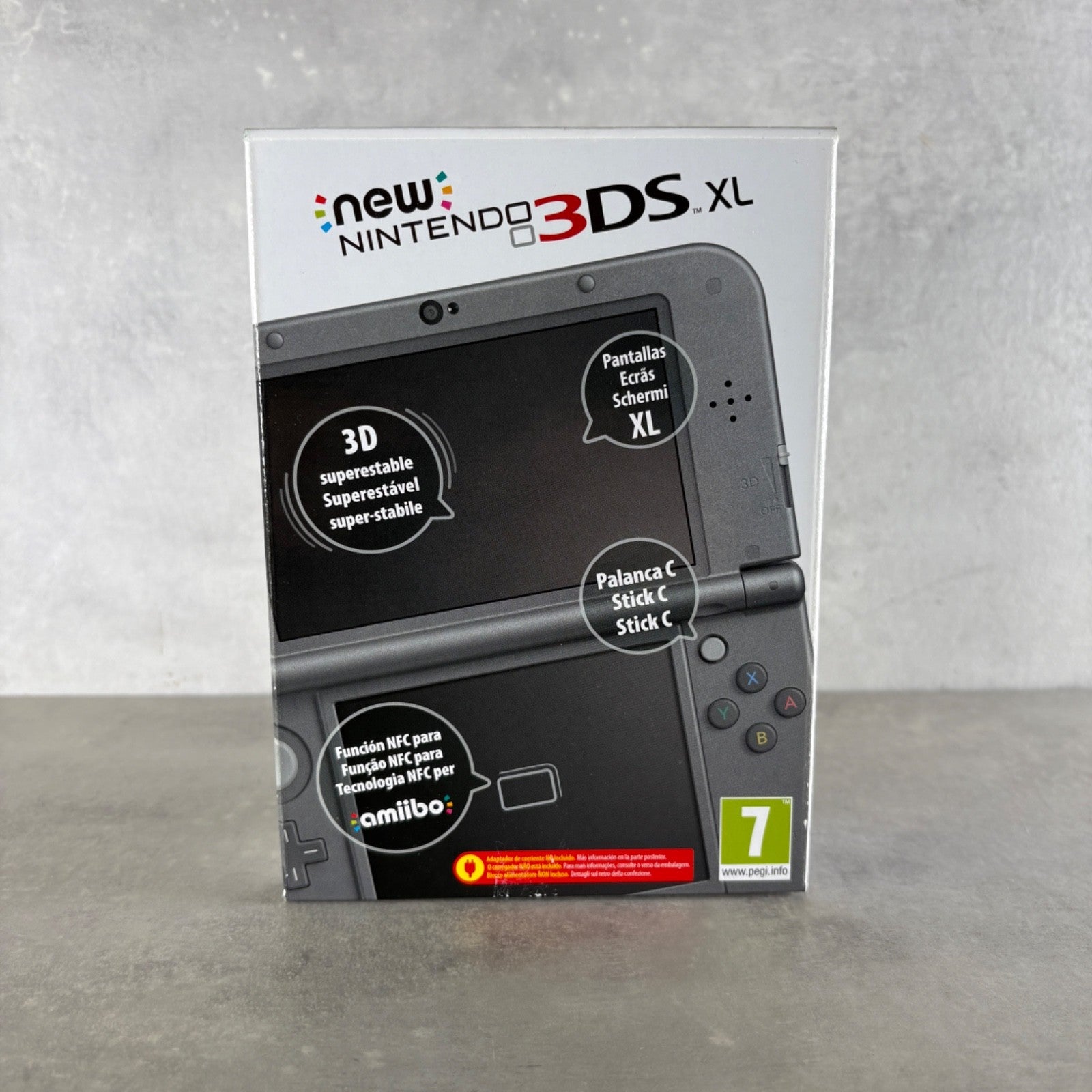NEW NINTENDO 3DS XL CONSOLE Nero Con Scatola + Caricatore