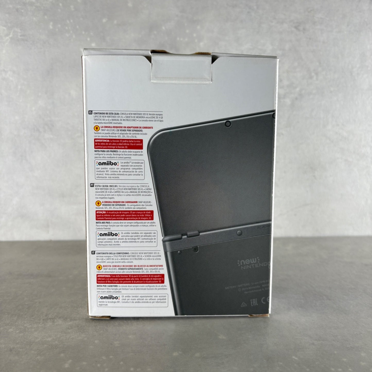 NEW NINTENDO 3DS XL CONSOLE Nero Con Scatola + Caricatore