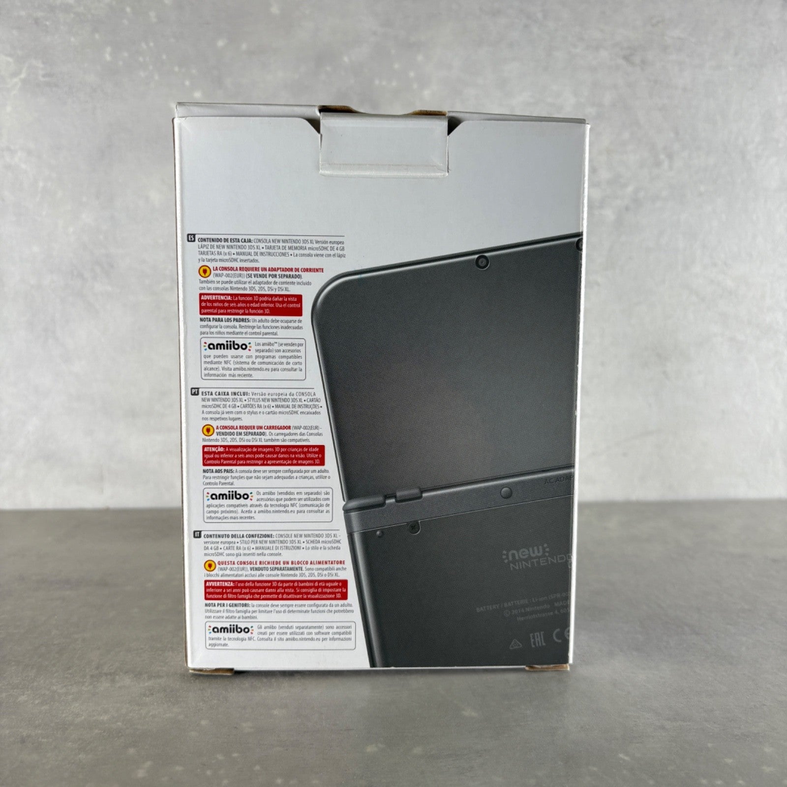 NEW NINTENDO 3DS XL CONSOLE Nero Con Scatola + Caricatore