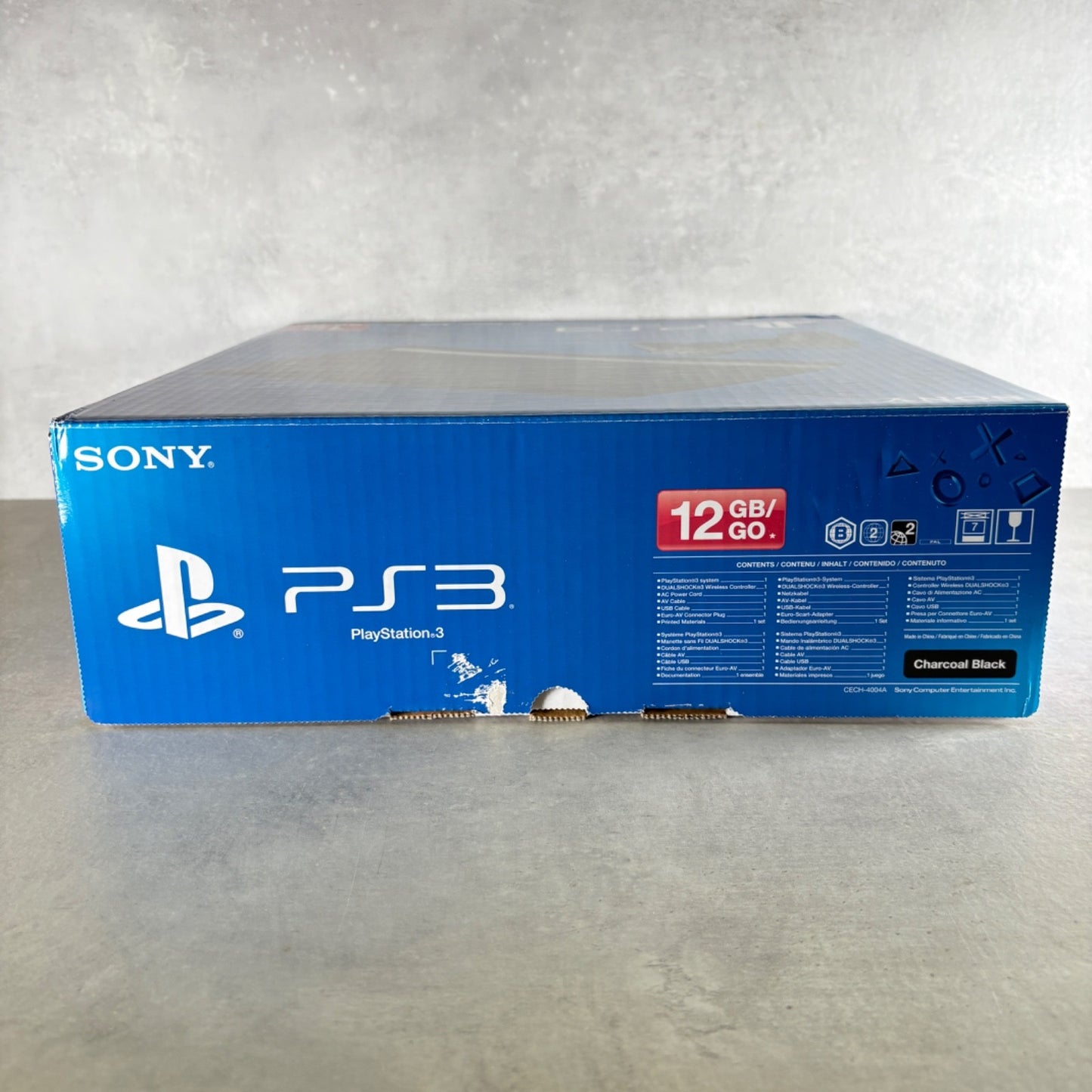 CONSOLE PS3 SUPER SLIM PLAYSTATION 3 SONY 12GB PAL COMPLETA con SCATOLA + Cavi