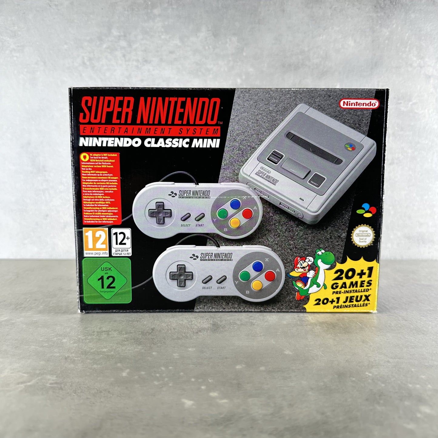 SUPER NINTENDO CLASSIC MINI SNES CONSOLE Grigia COMPLETA con SCATOLA