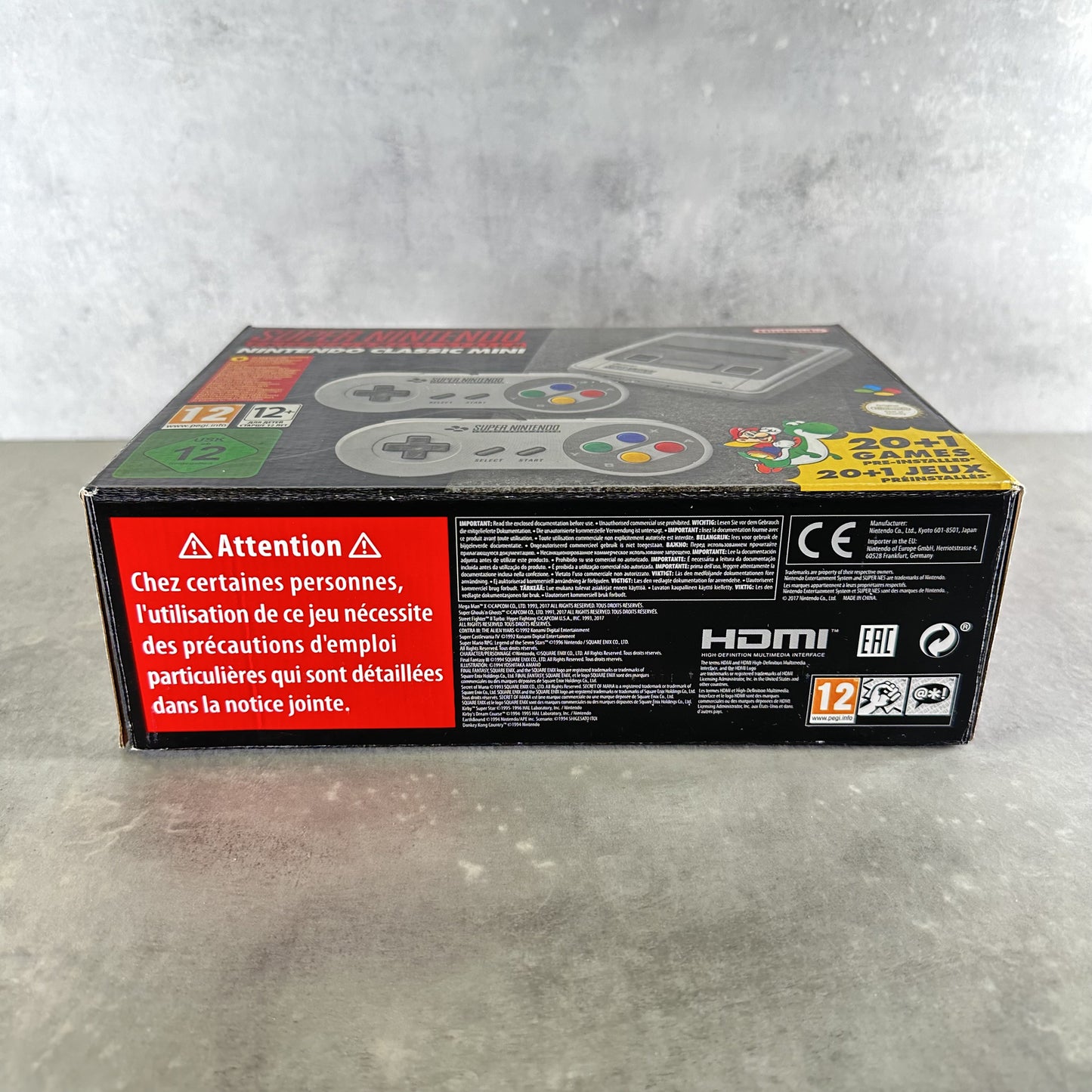 SUPER NINTENDO CLASSIC MINI SNES CONSOLE Grigia COMPLETA con SCATOLA