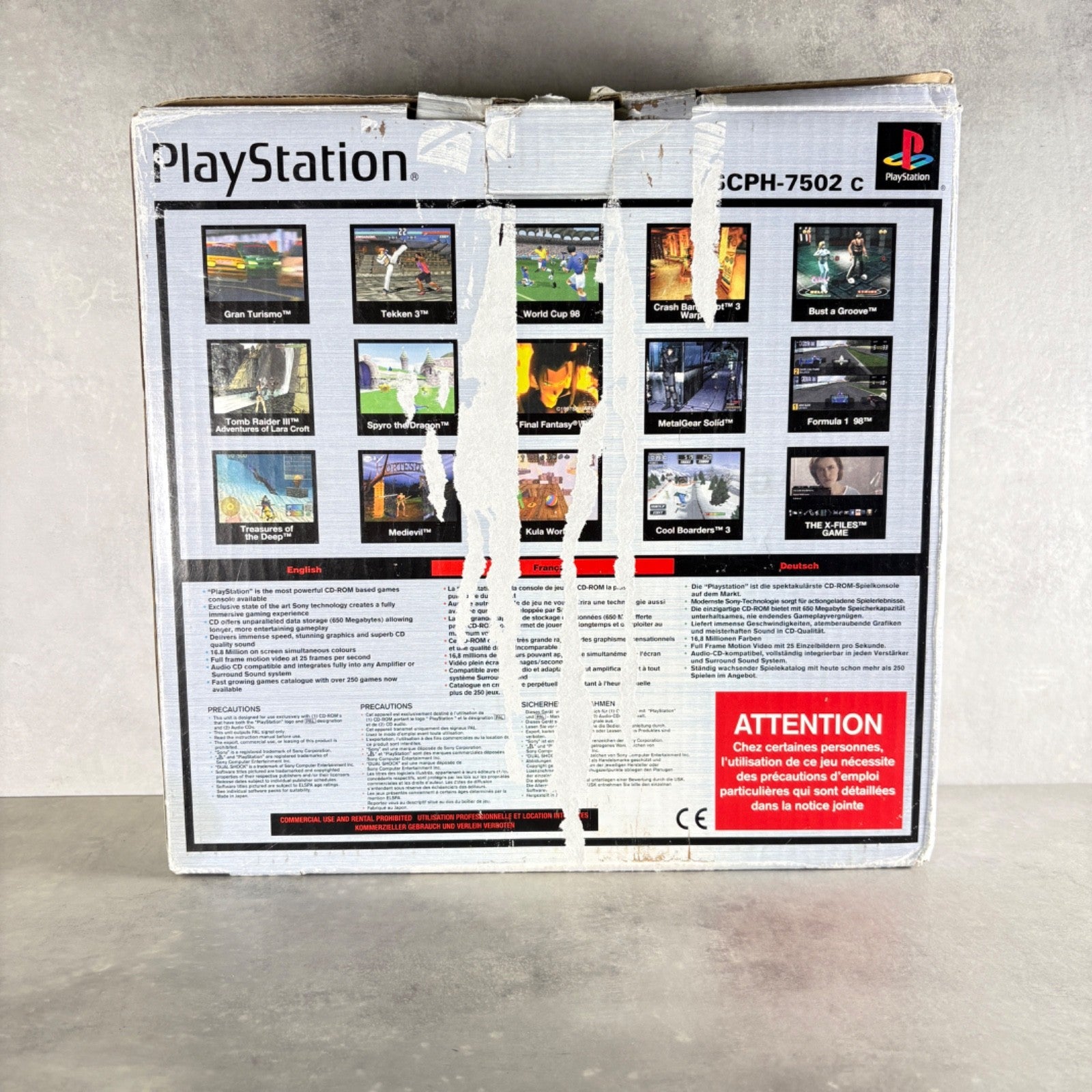 SONY PLAYSTATION 1 PS1 SCPH 7502 CONSOLE + Cavi