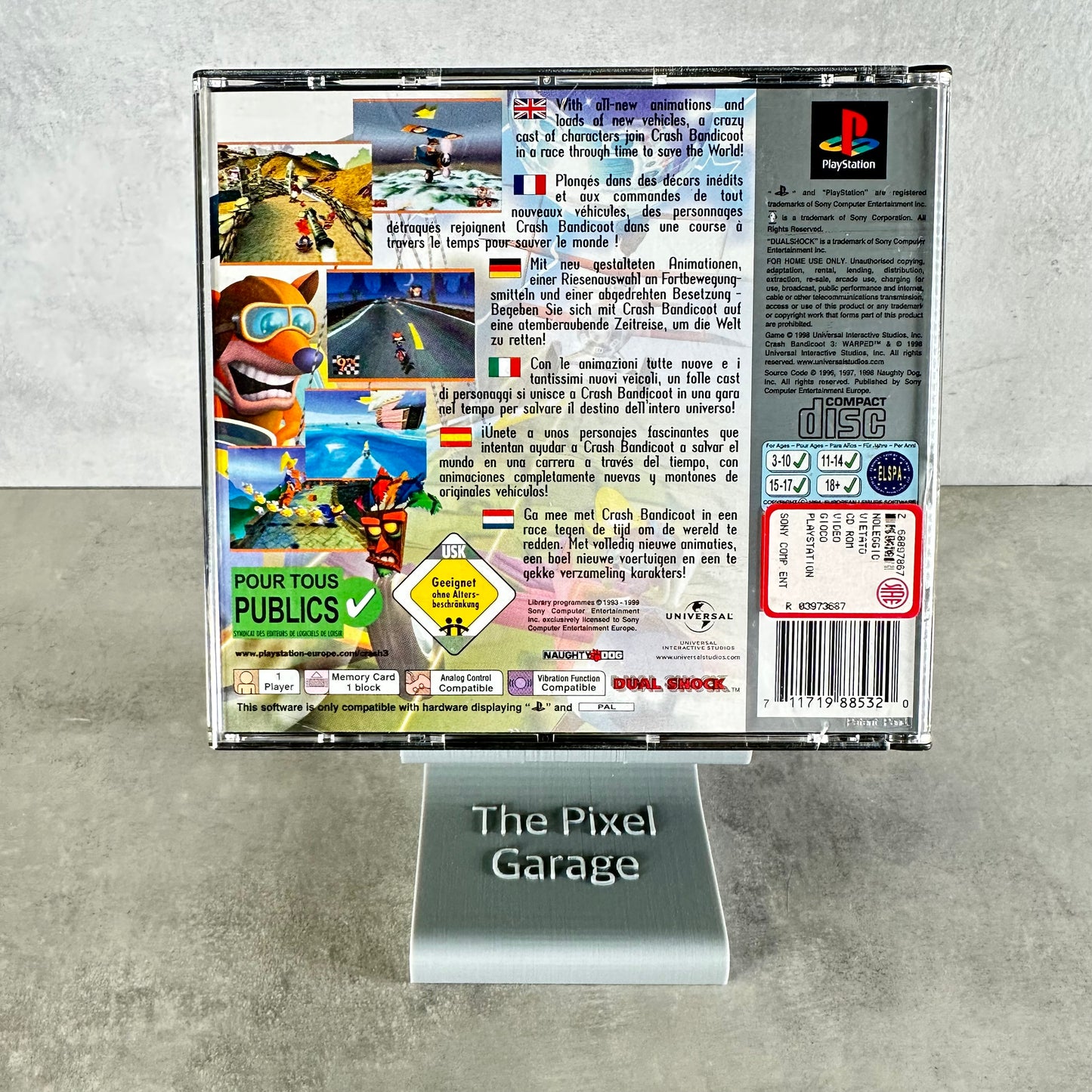 Crash Bandicoot 3: Warped – PS1 – Originale – Con Libretto – Senza Copertina – Multilingua