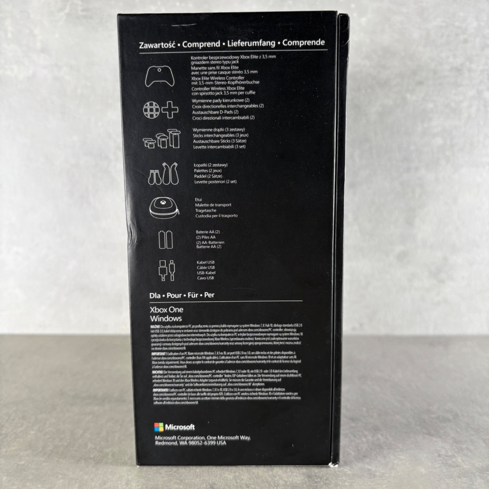 Microsoft XBOX ELITE CONTROLLER Nero SERIE 1 Wireless Pad One Originale COMPLETO