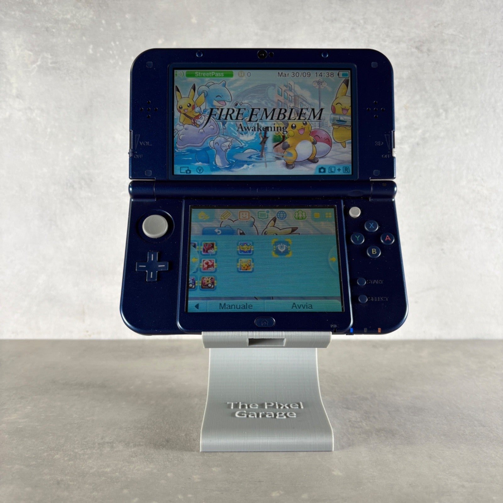 NEW NINTENDO 3DS XL CONSOLE Blu PERSONALIZZABILE Con Giochi POKÉMON + Caricatore