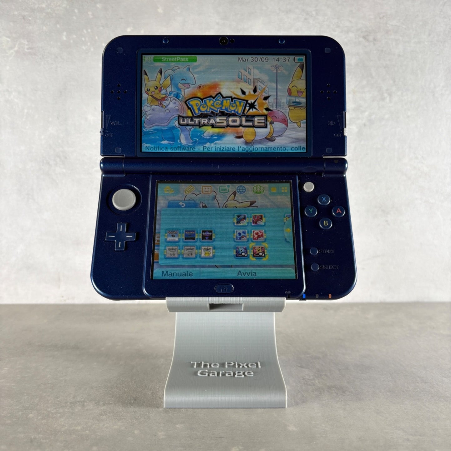 NEW NINTENDO 3DS XL CONSOLE Blu PERSONALIZZABILE Con Giochi POKÉMON + Caricatore