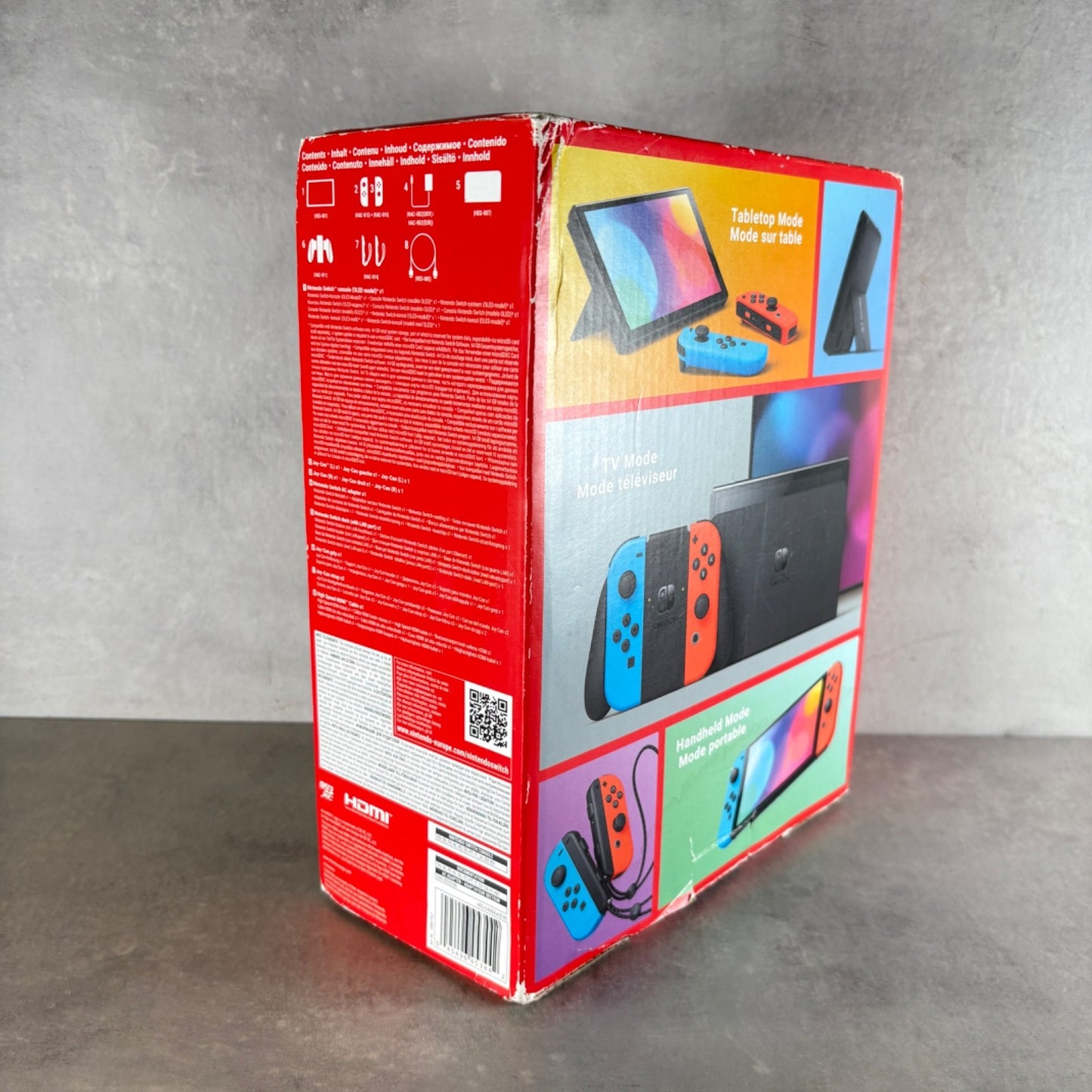 NINTENDO SWITCH OLED Rosso CONSOLE COMPLETA Di Tutto + Scatola E Accessori