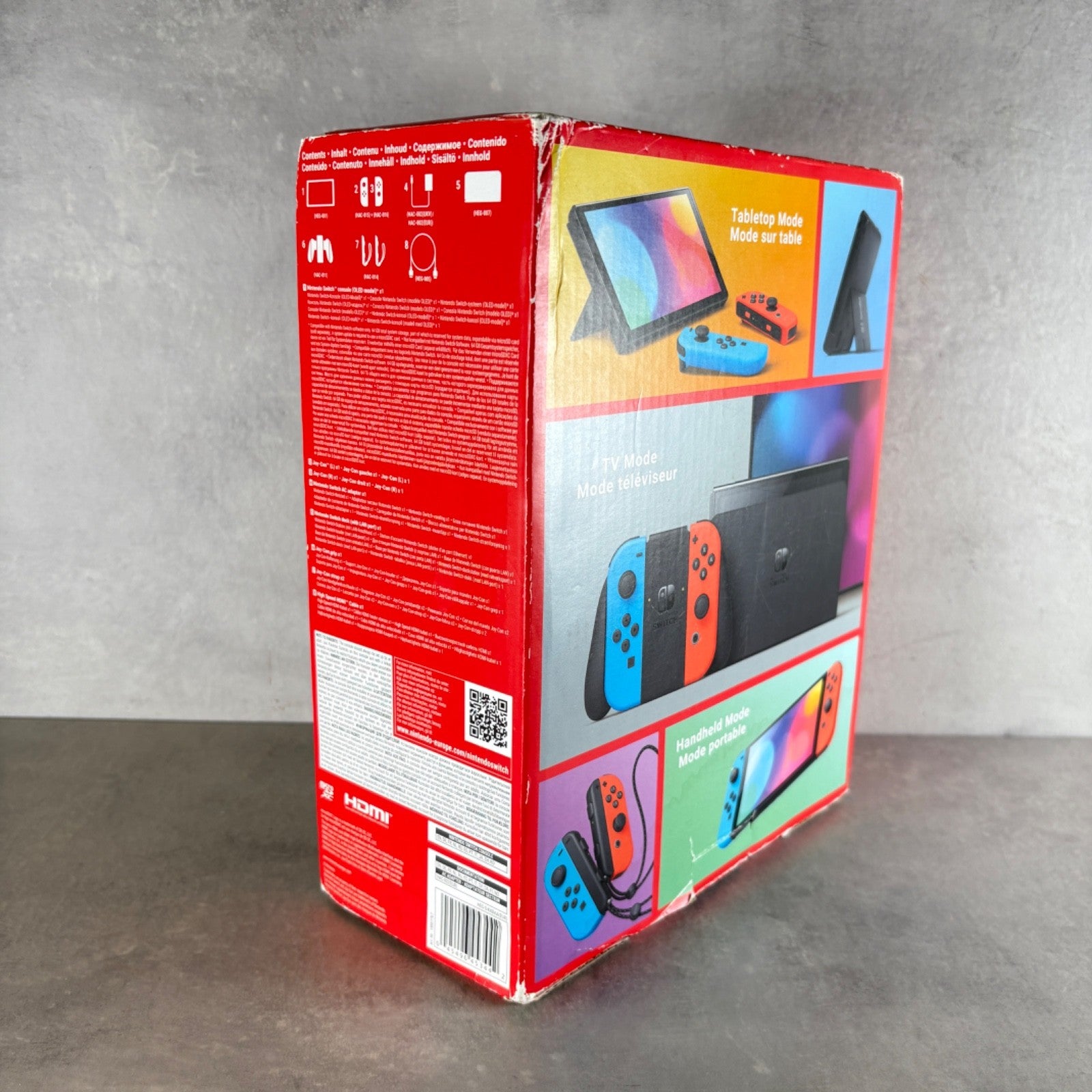 NINTENDO SWITCH OLED Rosso CONSOLE COMPLETA Di Tutto + Scatola E Accessori