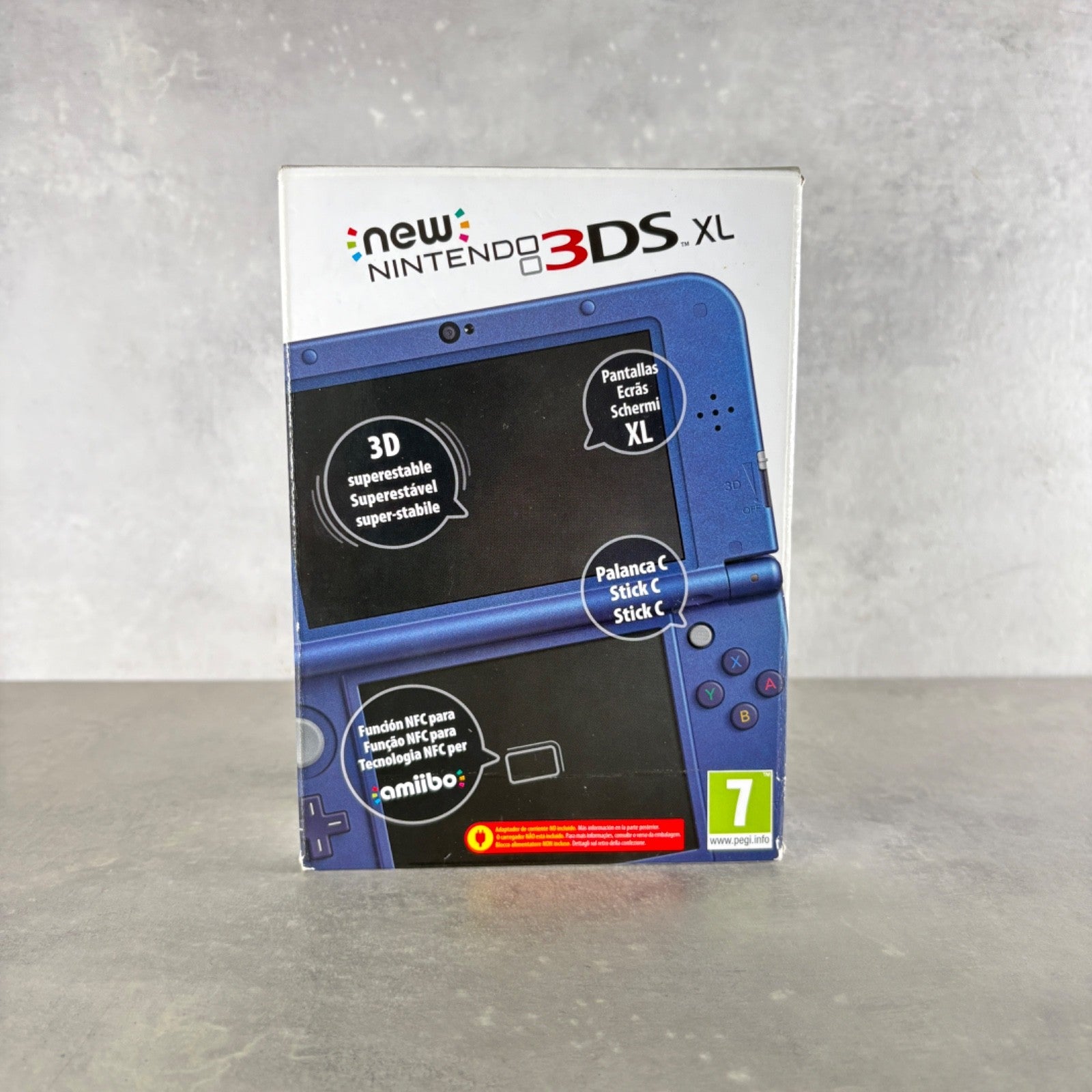 NEW NINTENDO 3DS XL CONSOLE Blu Completo Con Scatola + Caricatore