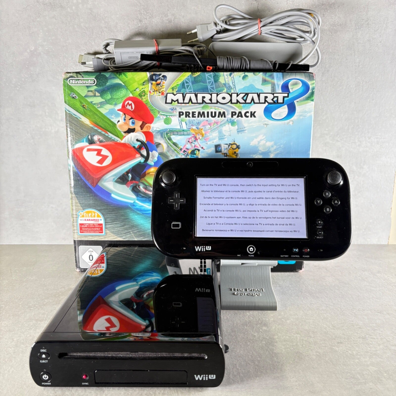 NINTENDO WII U DELUXE CONSOLE 32GB Mario Kart 8 Edition Completa Di Tutto
