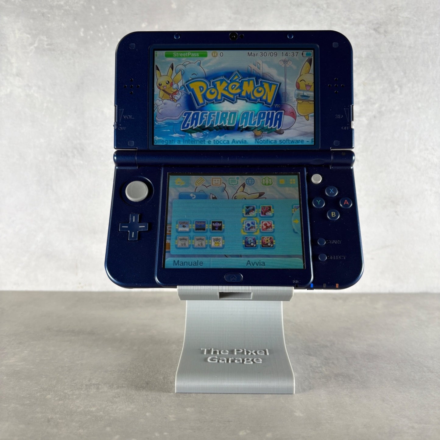 NEW NINTENDO 3DS XL CONSOLE Blu PERSONALIZZABILE Con Giochi POKÉMON + Caricatore