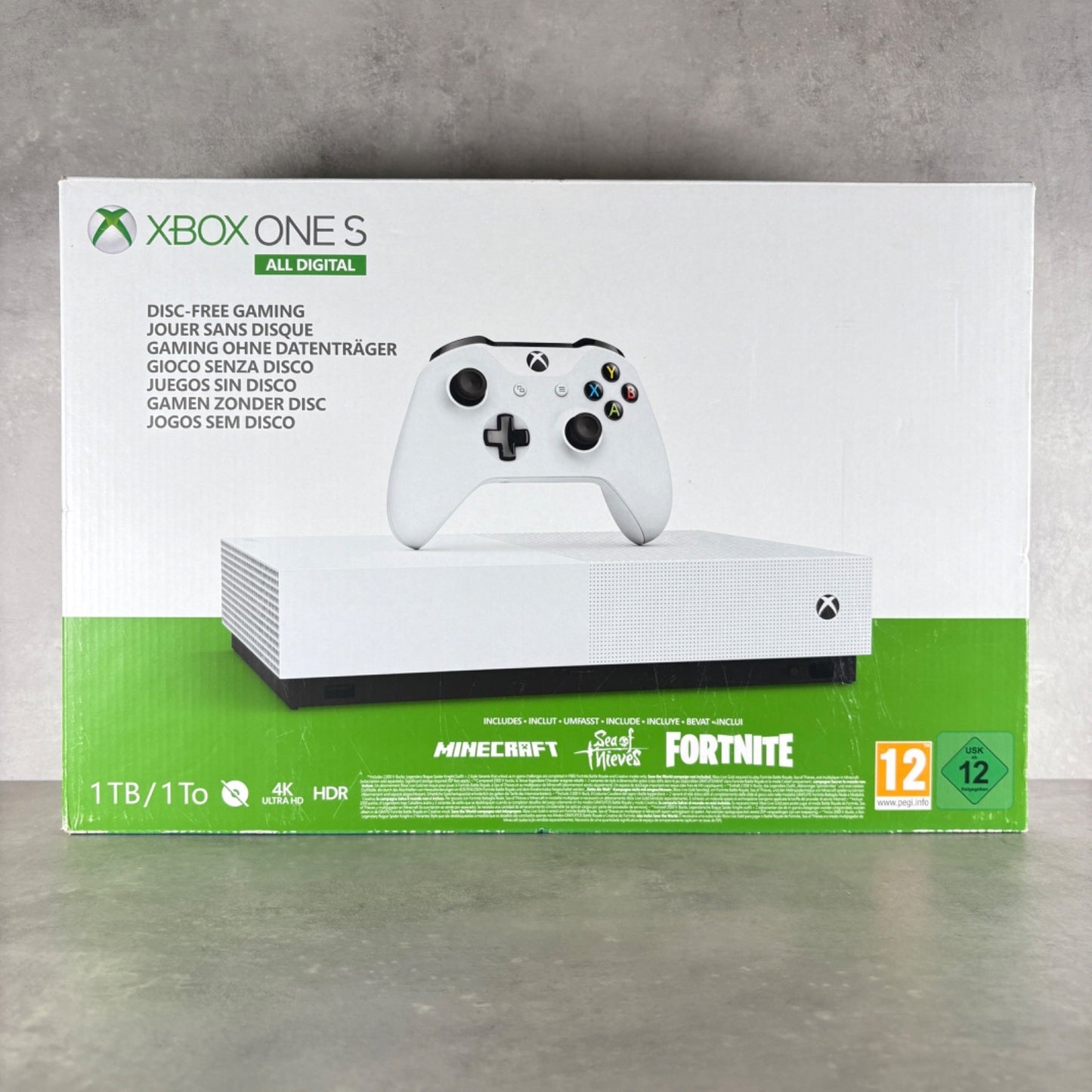 XBOX ONE S ALL DIGITAL CONSOLE Microsoft 1 TB Bianco Con Scatola E CONTROLLER