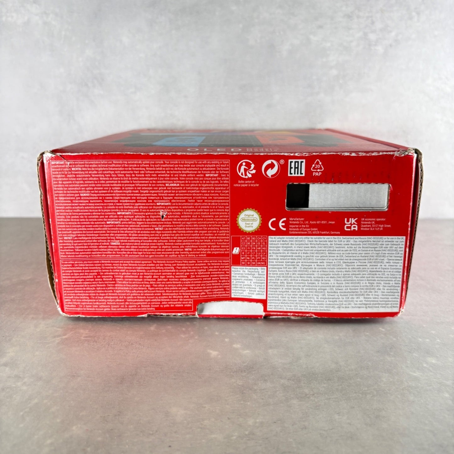 NINTENDO SWITCH OLED Rosso CONSOLE COMPLETA Di Tutto + Scatola E Accessori