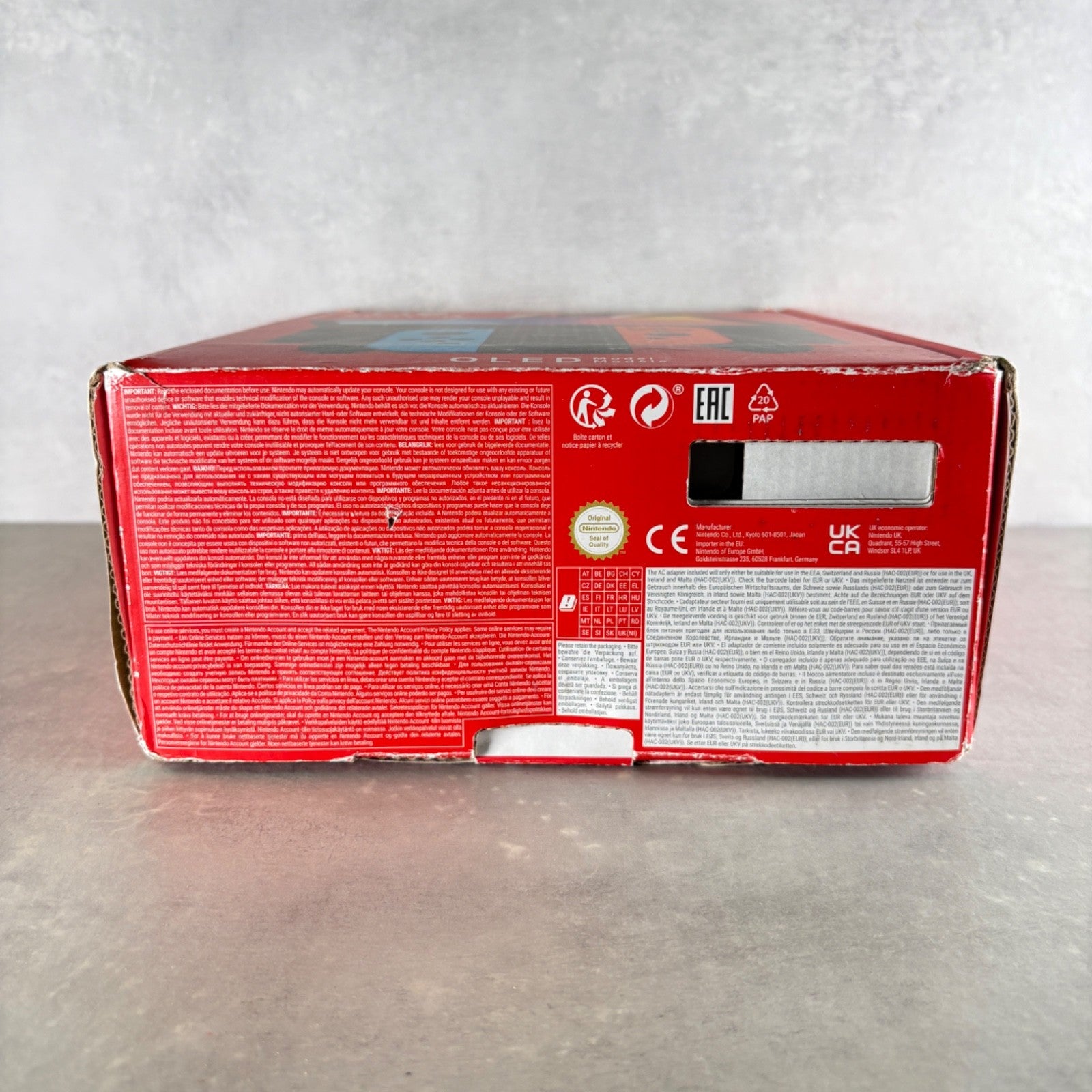 NINTENDO SWITCH OLED Rosso CONSOLE COMPLETA Di Tutto + Scatola E Accessori