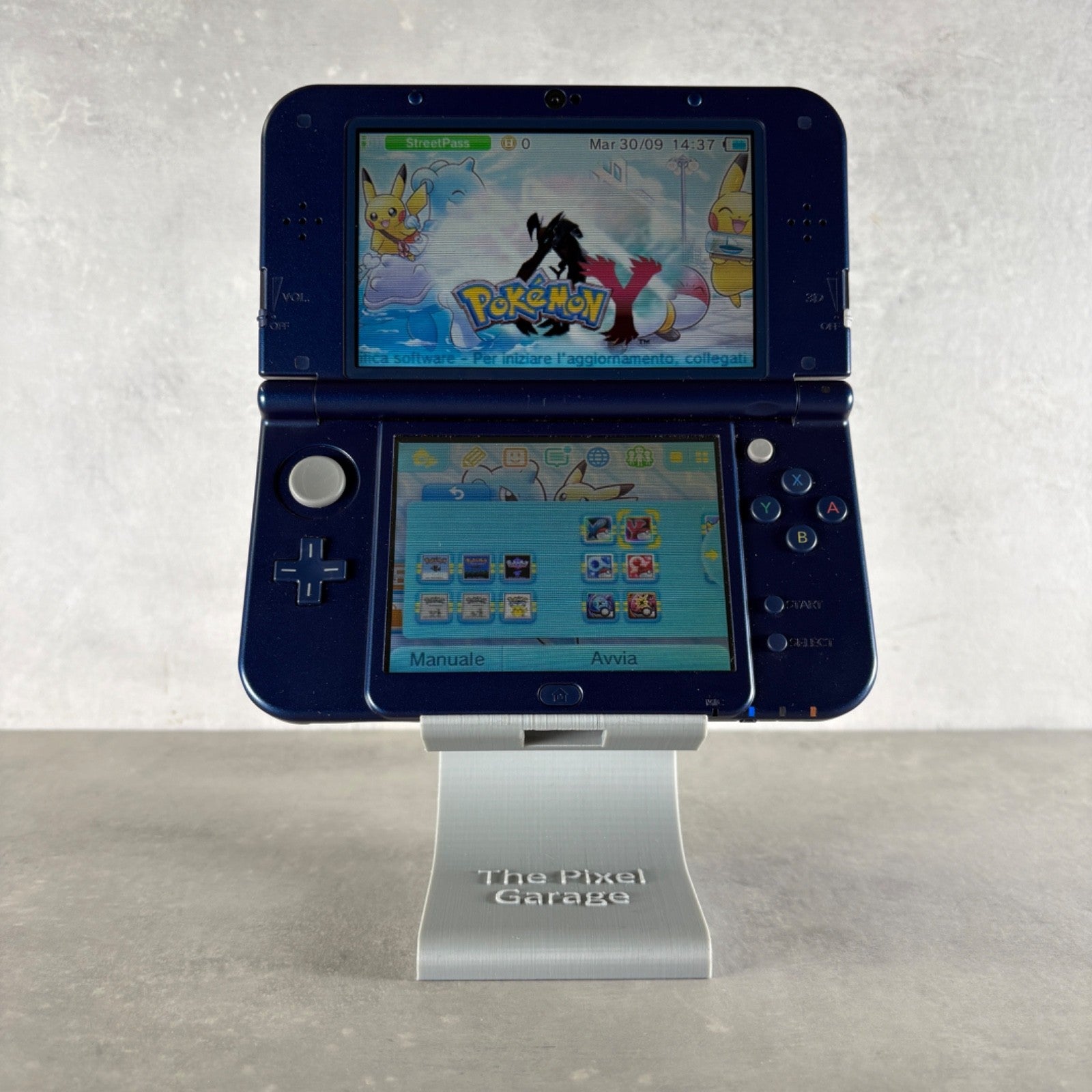 NEW NINTENDO 3DS XL CONSOLE Blu PERSONALIZZABILE Con Giochi POKÉMON + Caricatore