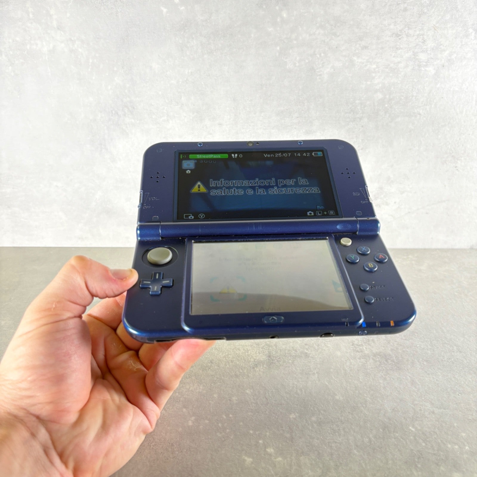 NEW NINTENDO 3DS XL CONSOLE Blu Completo Con Scatola + Caricatore
