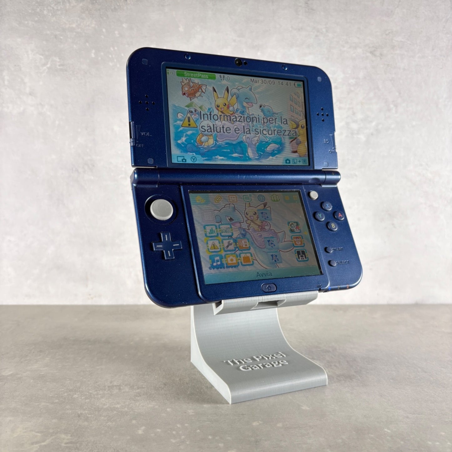 NEW NINTENDO 3DS XL CONSOLE Blu PERSONALIZZABILE Con Giochi POKÉMON + Caricatore