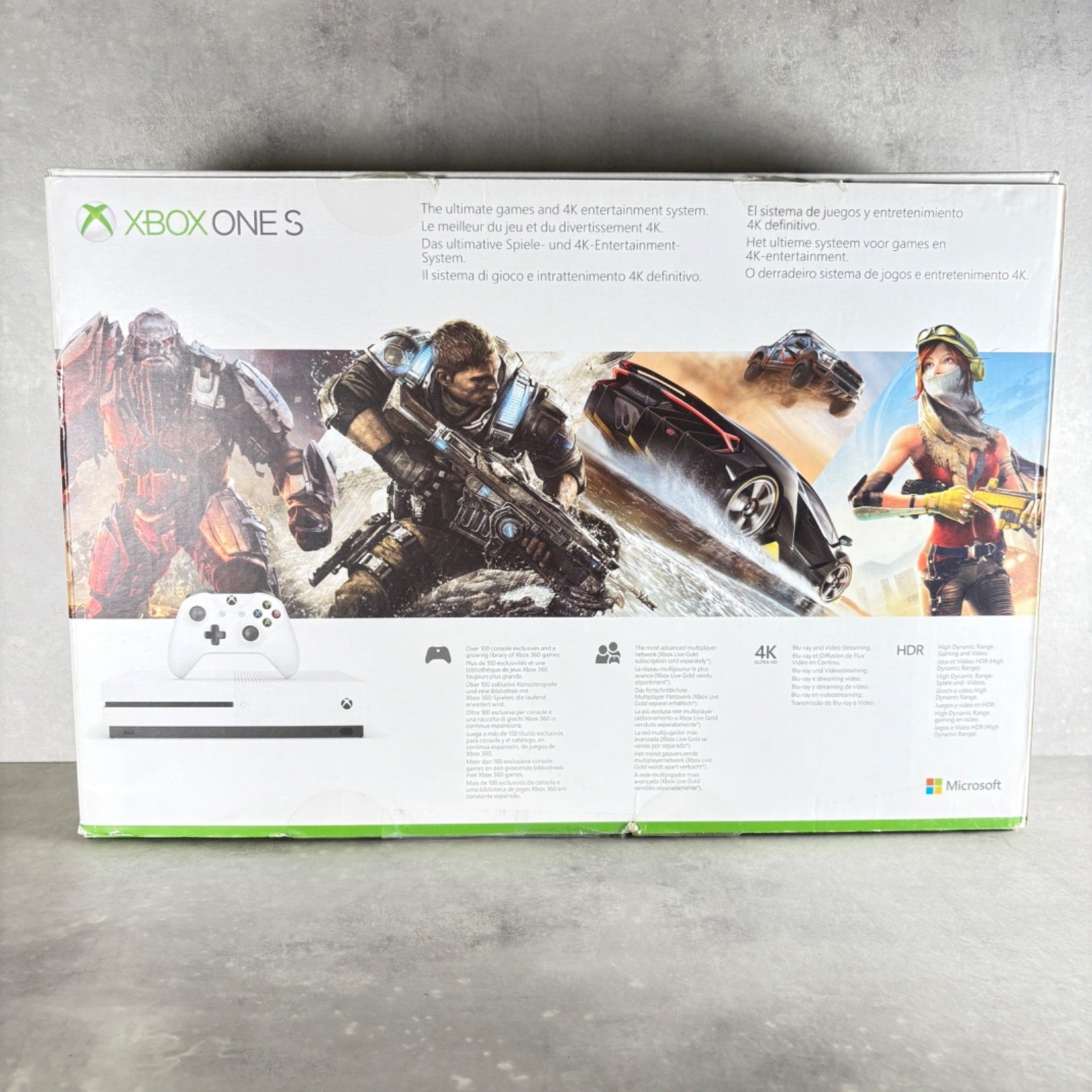 XBOX ONE S CONSOLE Microsoft 500GB Bianco COMPLETA Con Scatola + Cavi