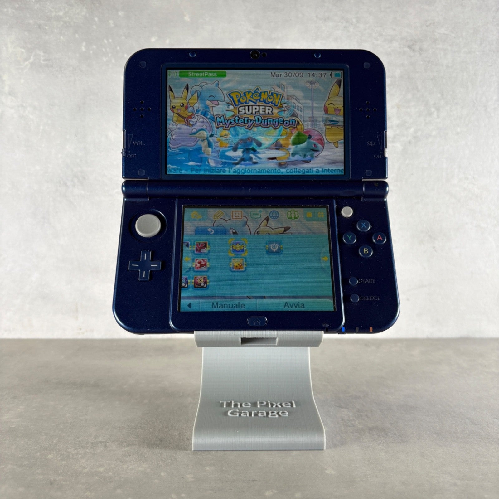 NEW NINTENDO 3DS XL CONSOLE Blu PERSONALIZZABILE Con Giochi POKÉMON + Caricatore