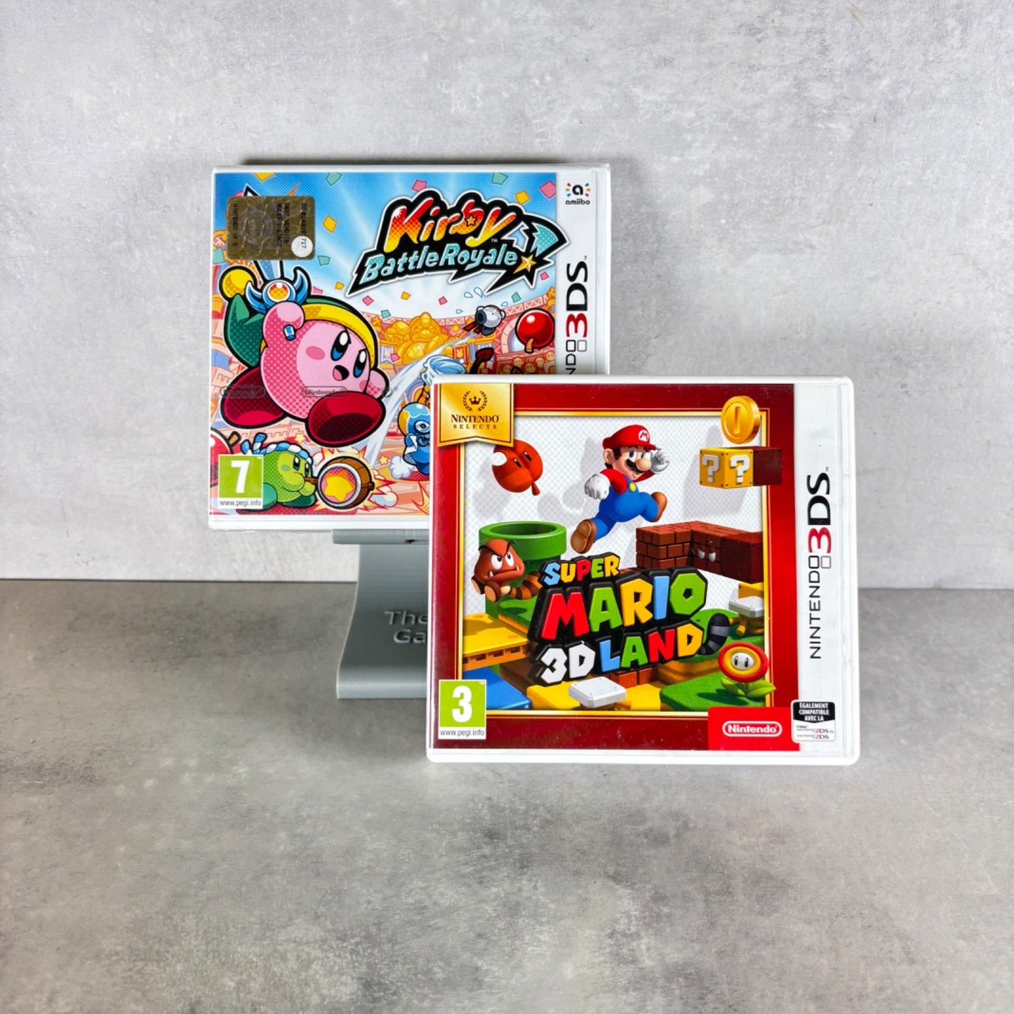 NEW NINTENDO 3DS XL CONSOLE Grigio/Nero + Caricatore E Giochi Kirby / Mario
