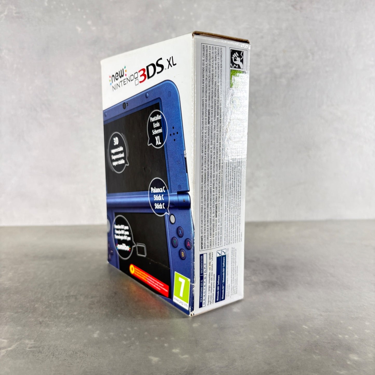 NEW NINTENDO 3DS XL CONSOLE Blu Completo Con Scatola + Caricatore