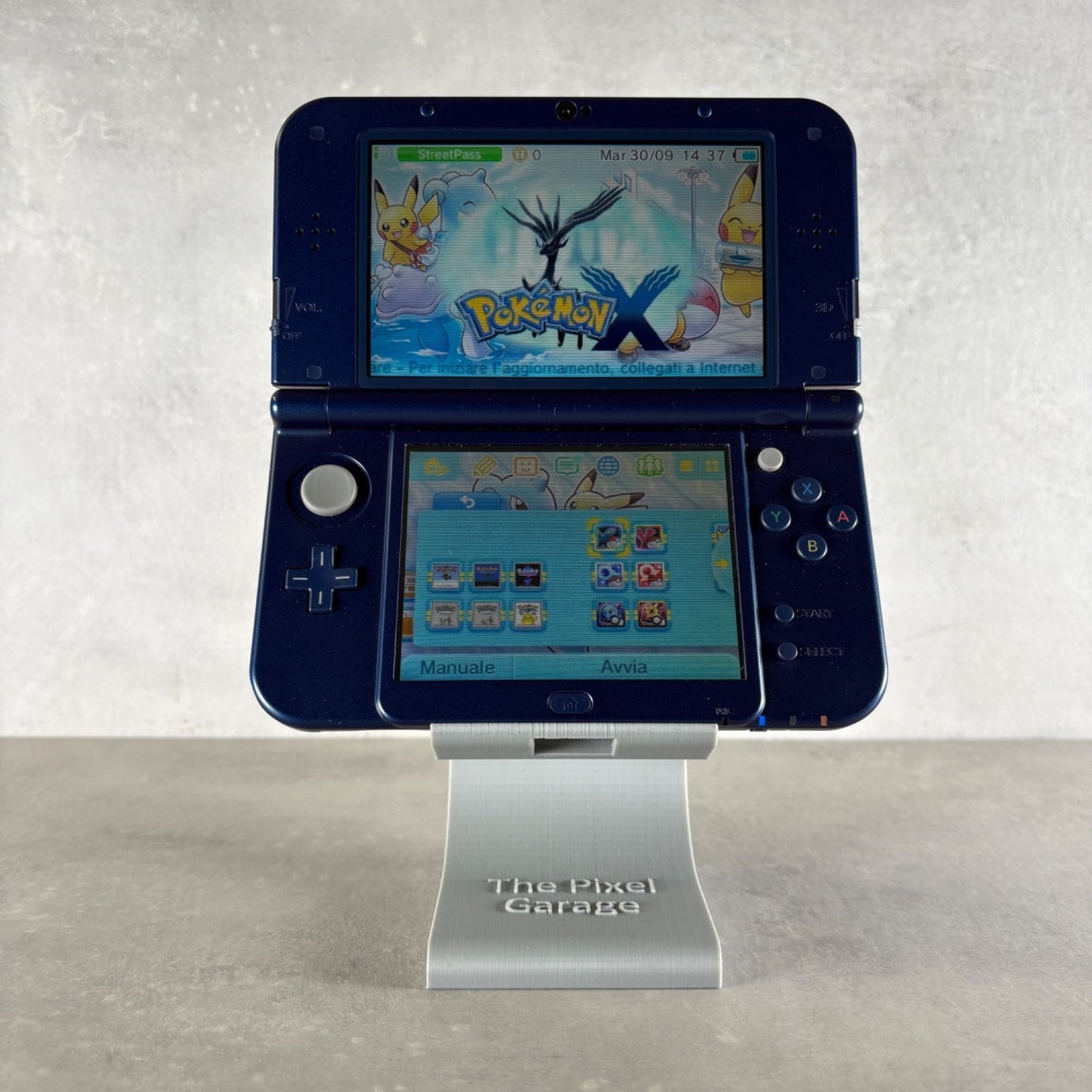 NEW NINTENDO 3DS XL CONSOLE Blu PERSONALIZZABILE Con Giochi POKÉMON + Caricatore