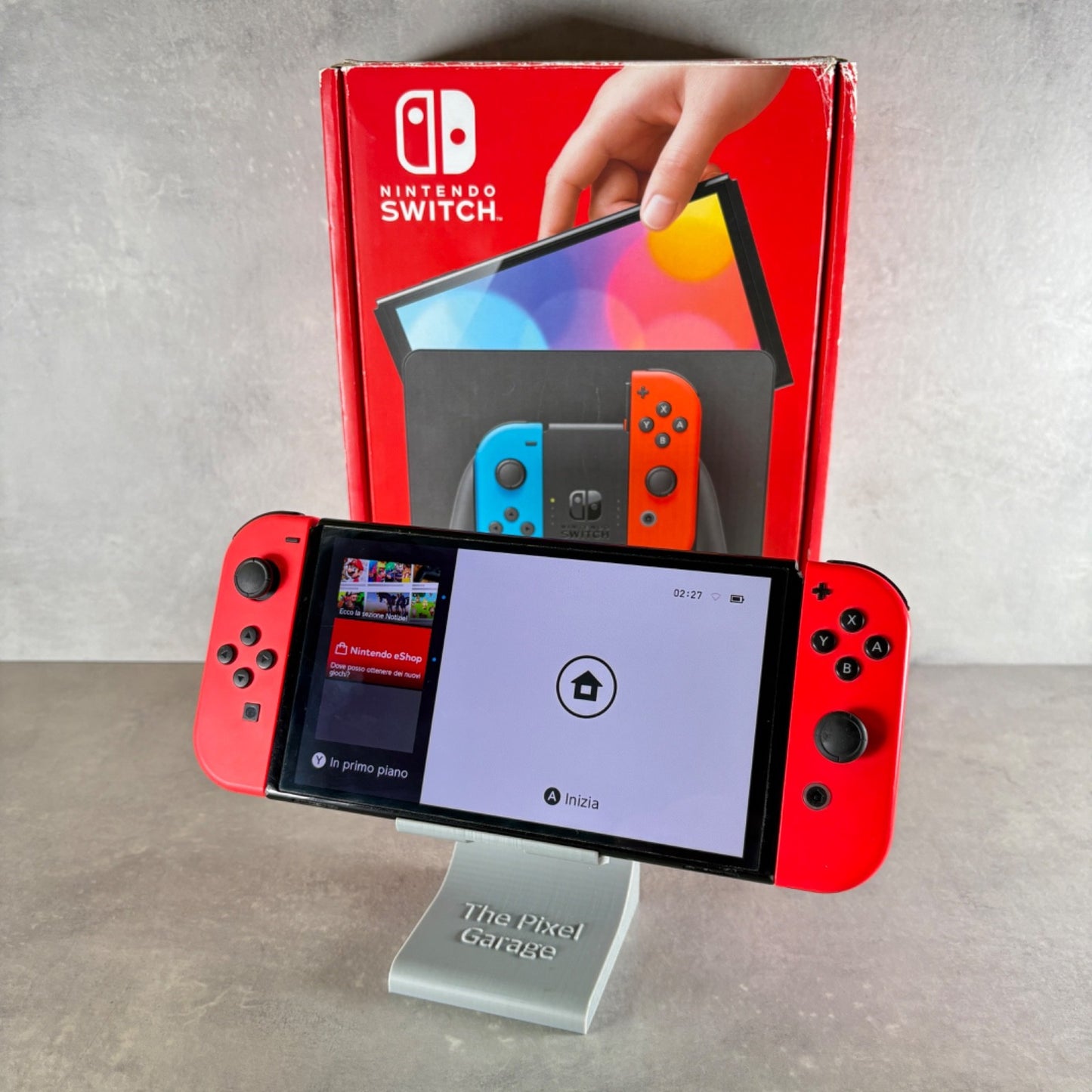 NINTENDO SWITCH OLED Rosso CONSOLE COMPLETA Di Tutto + Scatola E Accessori