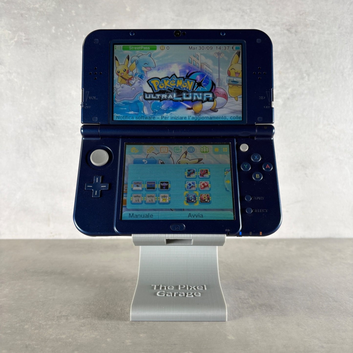 NEW NINTENDO 3DS XL CONSOLE Blu PERSONALIZZABILE Con Giochi POKÉMON + Caricatore