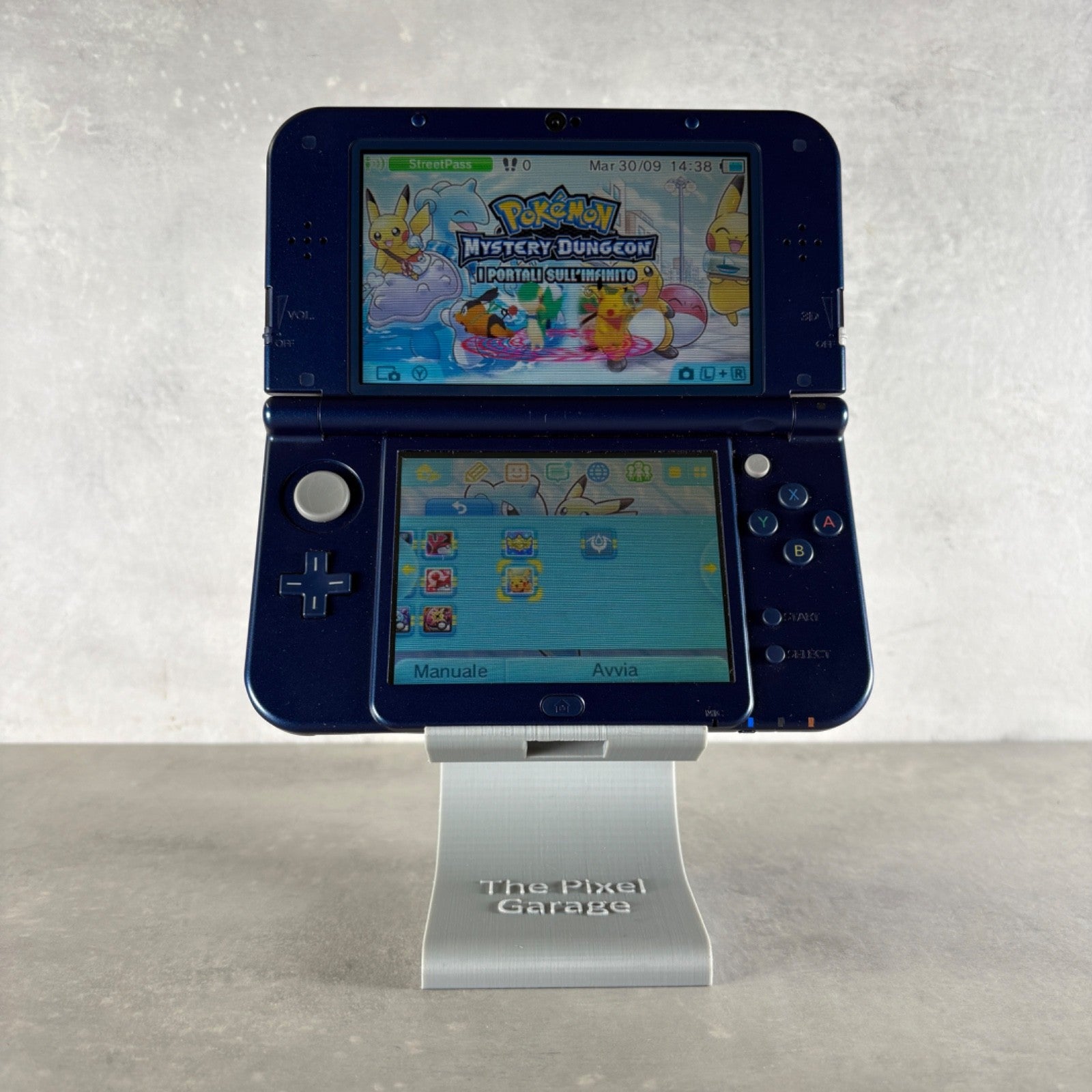 NEW NINTENDO 3DS XL CONSOLE Blu PERSONALIZZABILE Con Giochi POKÉMON + Caricatore