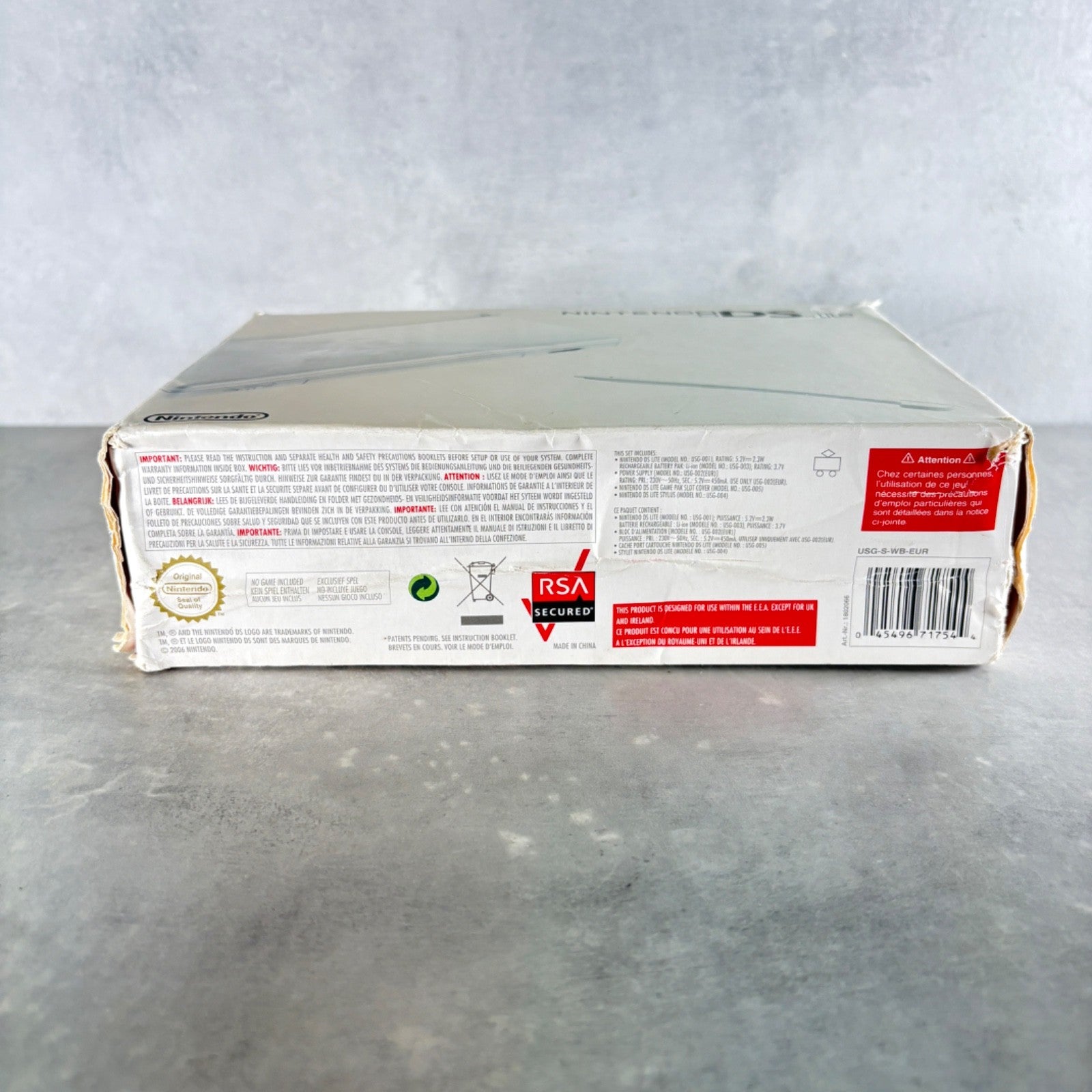 NINTENDO DS LITE CONSOLE Bianco Con Scatola